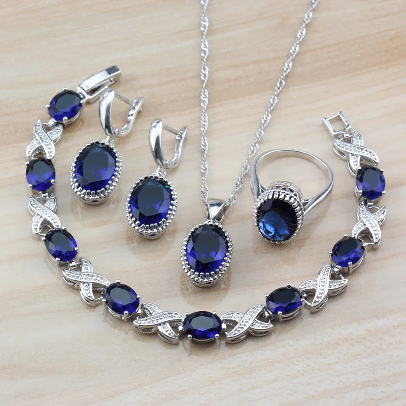 Женские комплекты украшений классические овальные серьги/ожерелье/браслет и