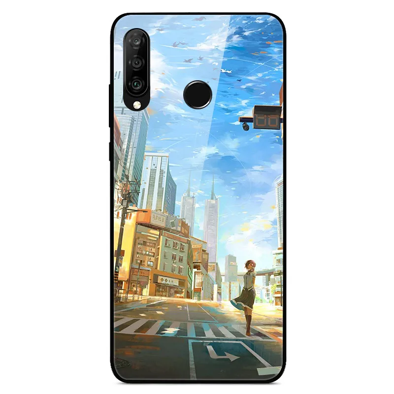 13 Для huawei P30 Lite чехол из закаленного стекла с принтом задняя крышка Жесткий чехол для Coque huawei P30 Lite чехол для телефона fundas P 30 лайт Pro - Цвет: 13