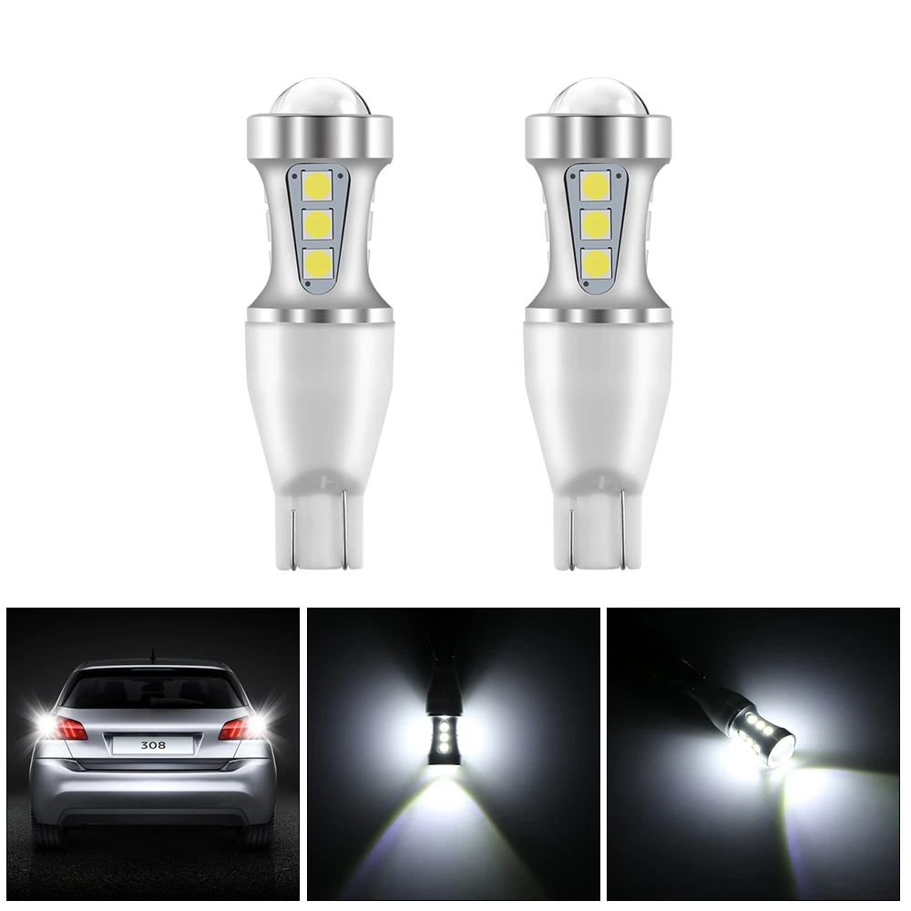 T15 Led Bulb Canbus OBC Error Free Interior Emitter LED 921 912 W16W Car lamps External Auto Lights 18-SMD 3030 6000K White | Автомобили и