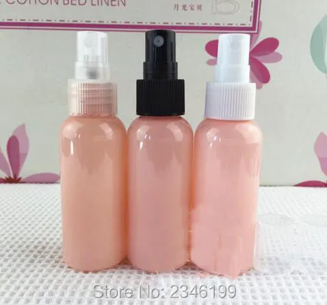 

50ML Plastic Spray Bottle Pink Color With Black Transparent White Color Sprayer, Cosmetic Toner Liquid Packing Bottle, 50pcs/lot