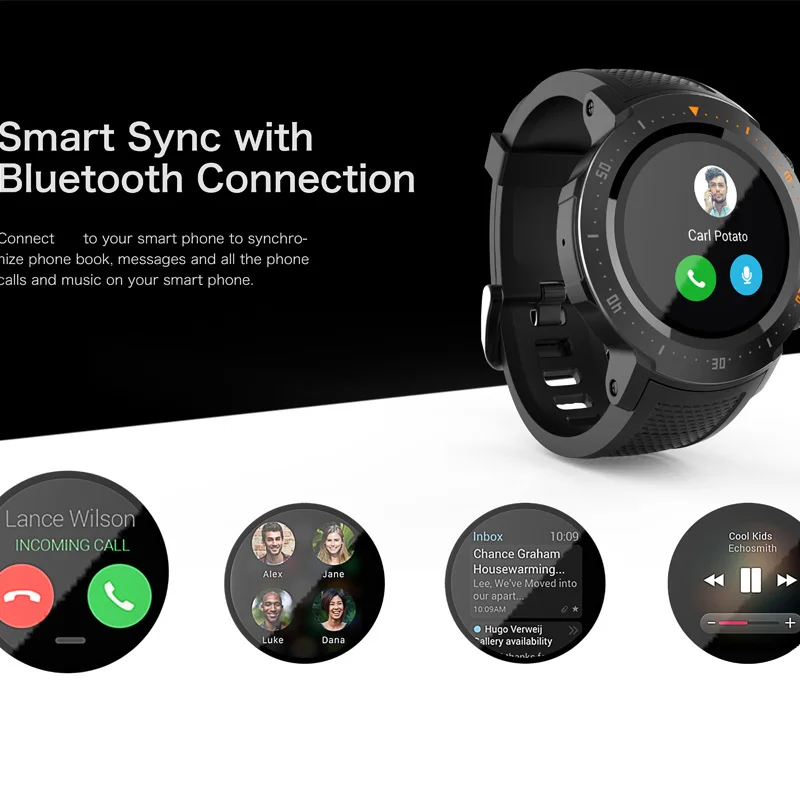 4G Smart wristwatch Android 7.1 MTK6739 530mAh sports GPS Heart Rate monitor 1GB RAM 16GB ROM SmartWatch with Camera for present |