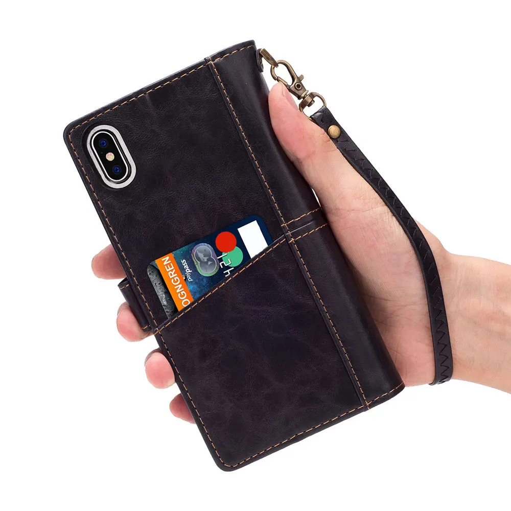 KISSCASE ретро кожаный чехол для телефона iphone X 7 Plus 8 6 6S кошелек держатель карт чехлы