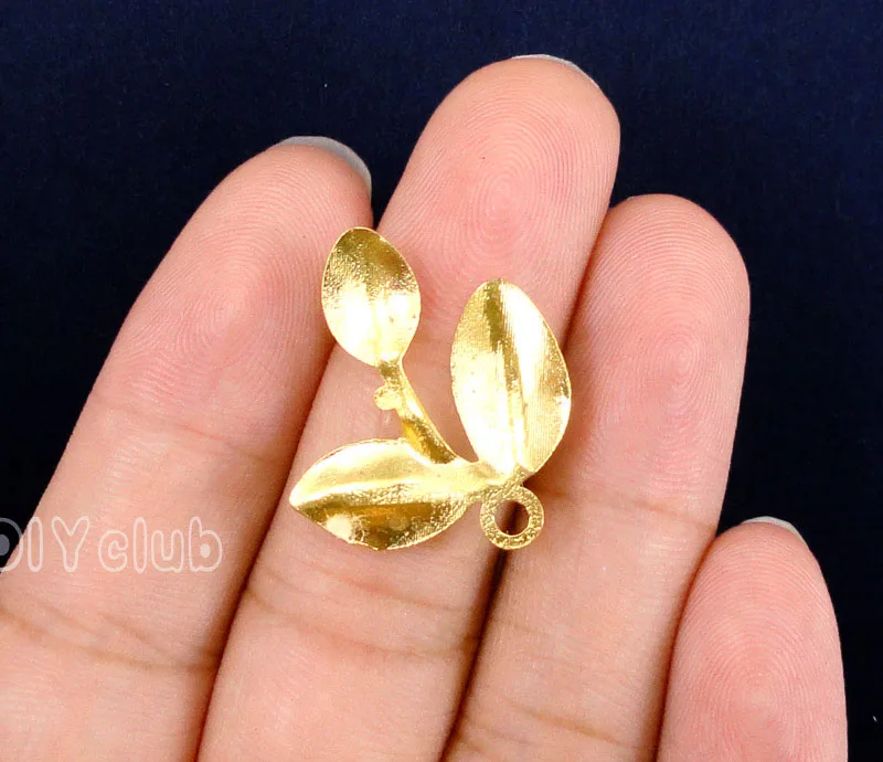 60 шт. подвеска в виде листьев с золотым/розовым золотом 27x23 мм|charm pendant|leaf charm pendantleaf