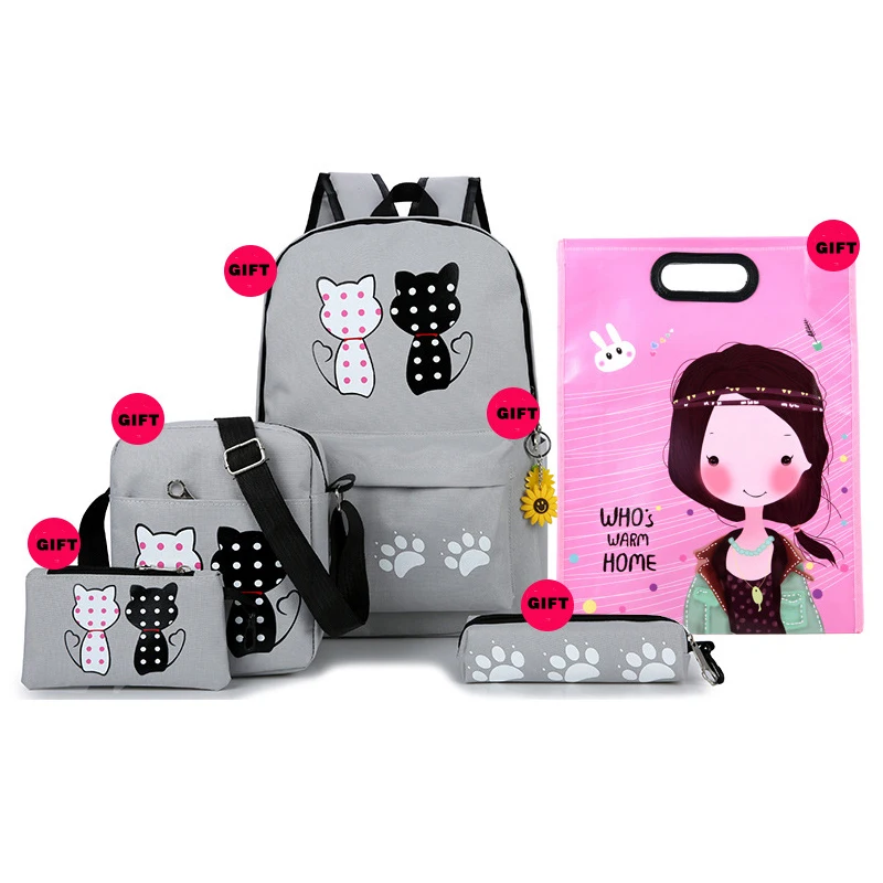 Лидер продаж Модный комплект из 5 предметов сумка женский рюкзак милые школьные