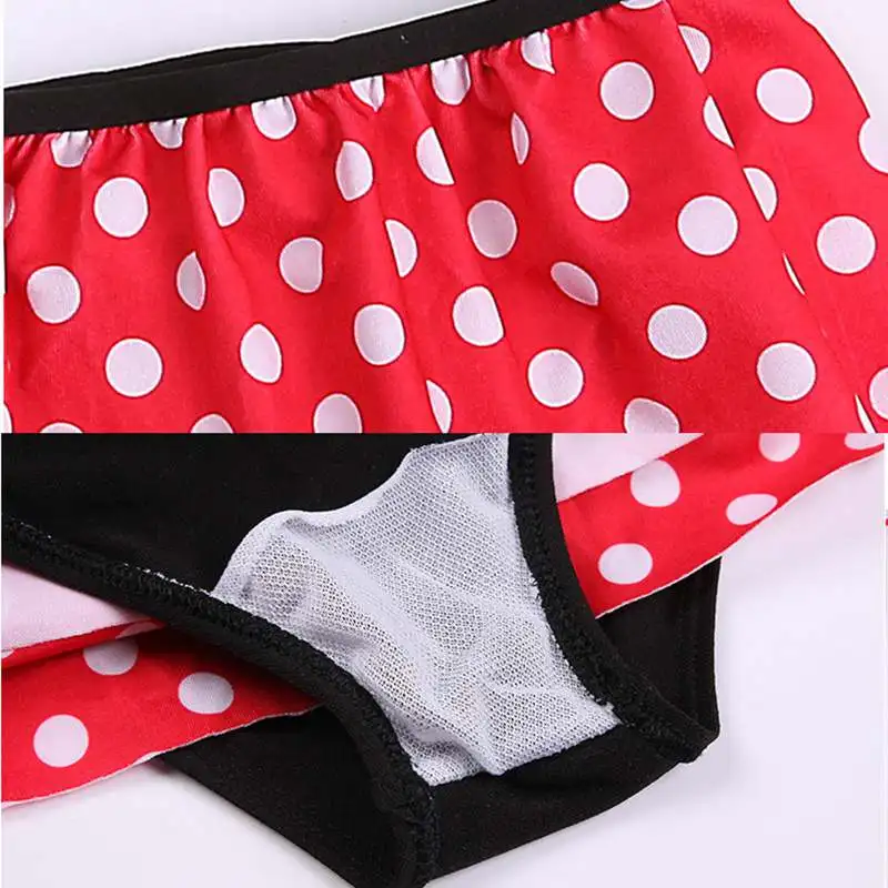 Polyester Blue Pink Red Split Skirt Swimsuit Girls Cute Polka Dot Briefs Children's Swimsuit Beach Summer Girls Swimwear New