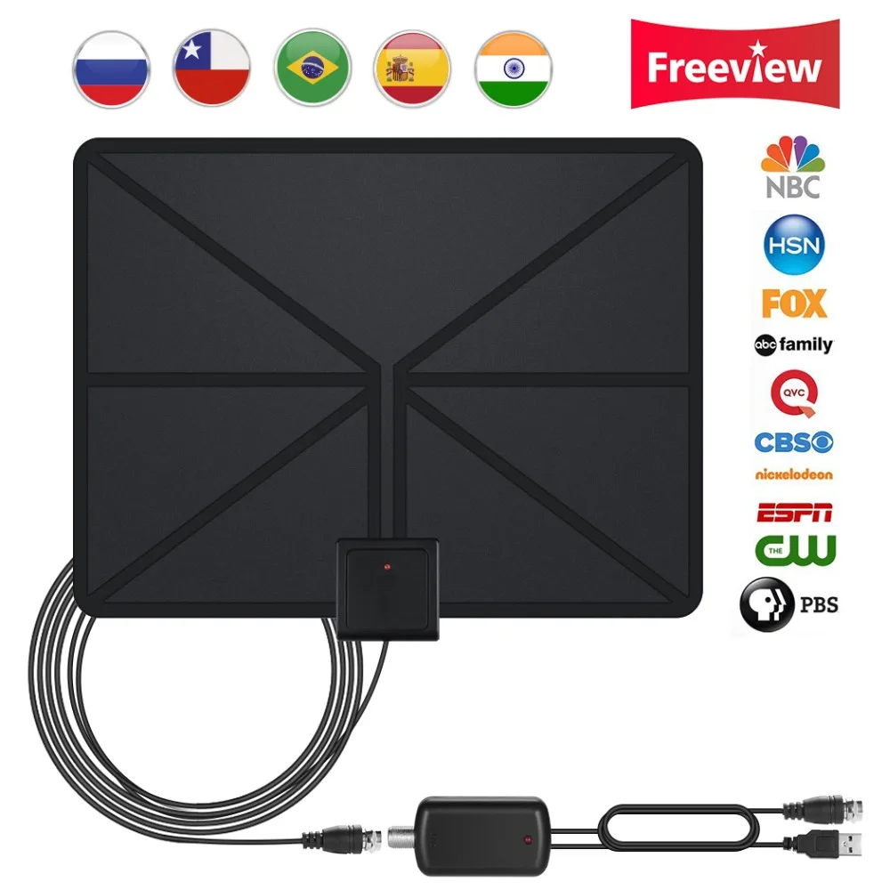 120 км Antena цифровой HD ТВ Крытый телевизионные антенны с усилители домашние