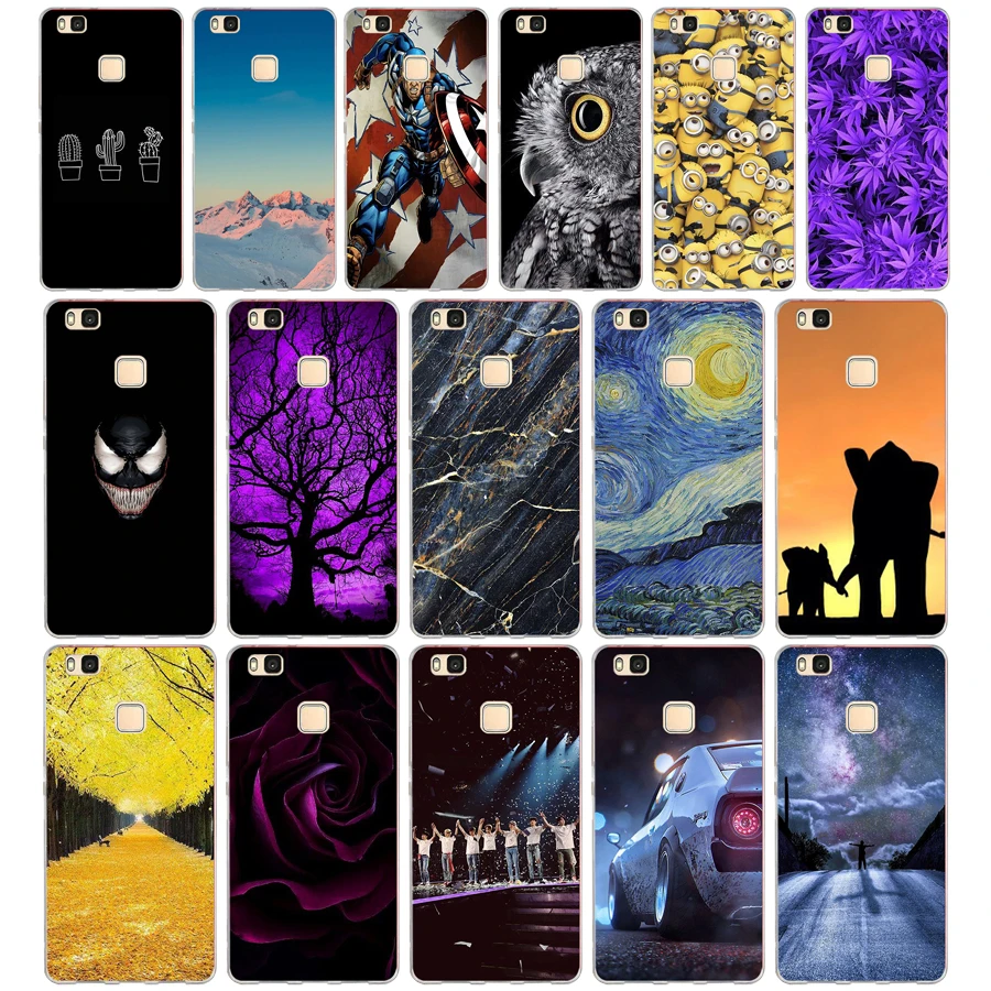 I For Cover Huawei P9 Lite Case Cute Animal Silicon Soft TPU for Funda Huawei P9 Lite Case P9 P9Lite Phone Back Cases
