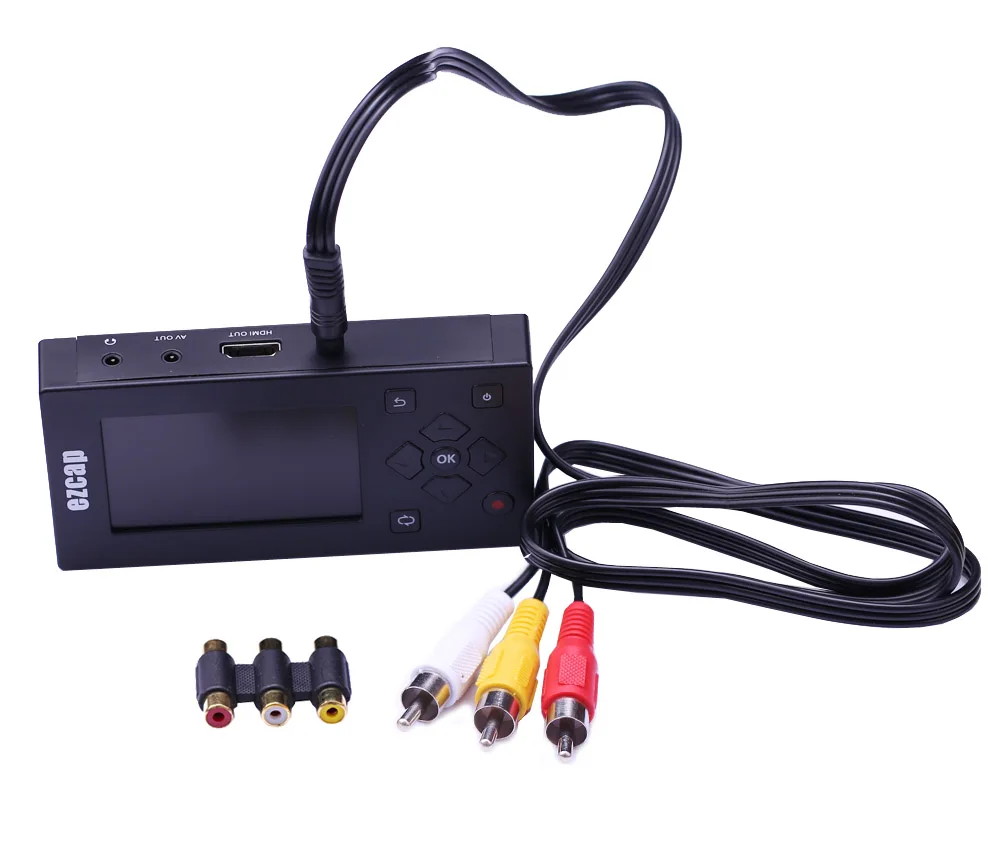 Ezcap271 AV рекордер CVBS RCA аудио видео захвата карты DVD DVR плеер VHS видеокамера Hi8 ленты для цифровой 8 Гб плеер " экран