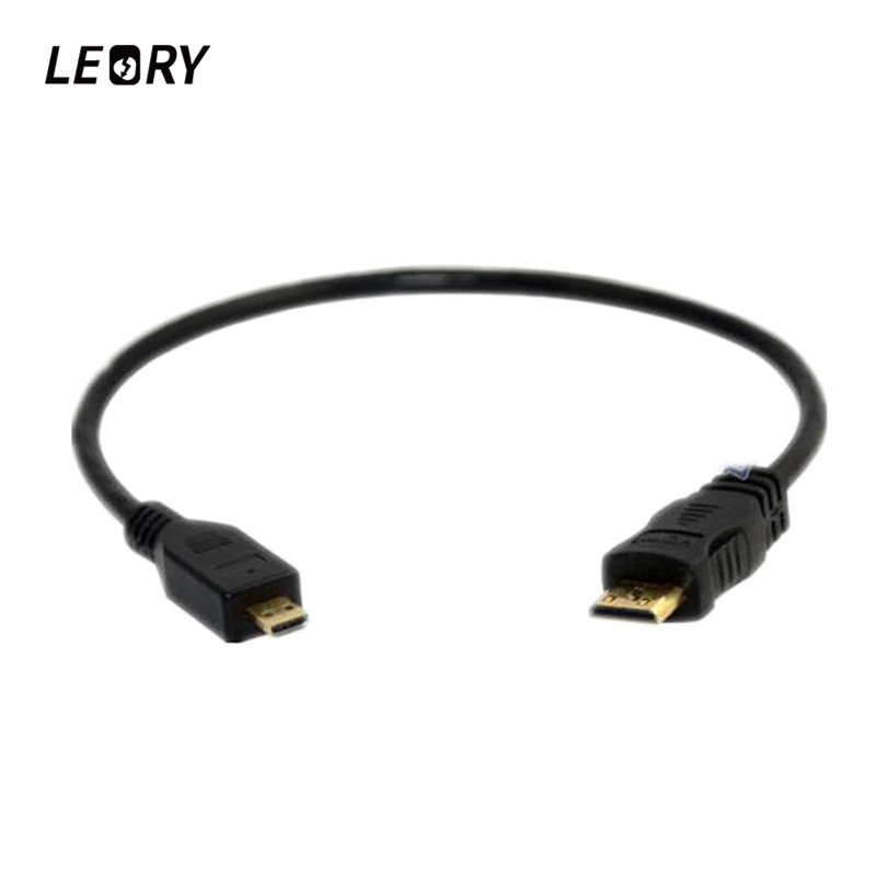 LEORY 30 см 1 фута HDMI 4 Mini штекер к Micro Мужской видео кабель адаптер типа C D Высокое