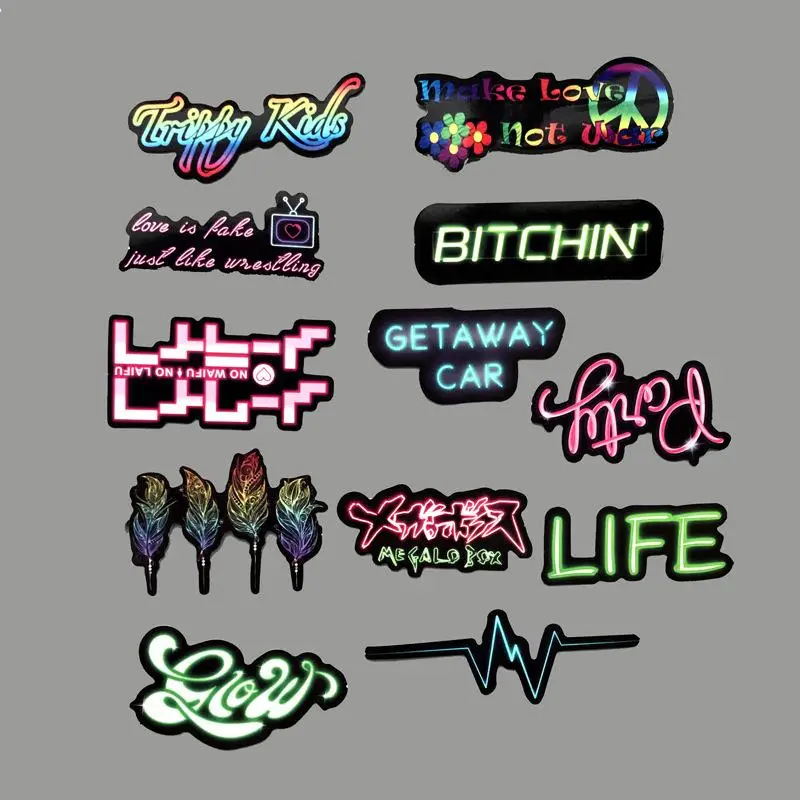 Наклейки граффити 25 шт./лот цветные неоновые наклейки с лампой для скрапбукинга