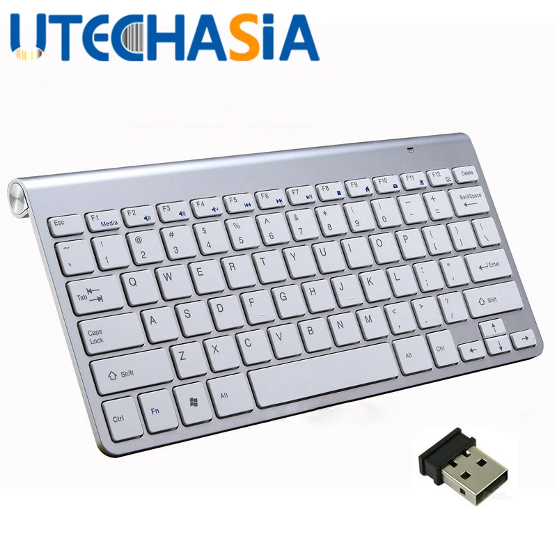 2 4G Беспроводная клавиатура 78 ключ немой мини для настольного ноутбука стол Smart
