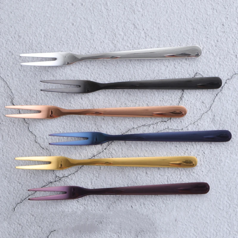 Столовая вилка из нержавеющей стали Корейская красочная Десертная Вилка с