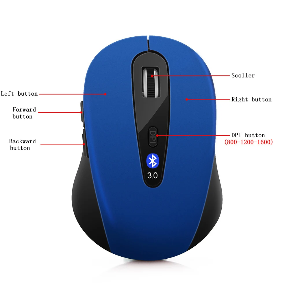 Беспроводная оптическая мышь Bluetooth эргономичная компьютерная игровая USB 800/1200/1600