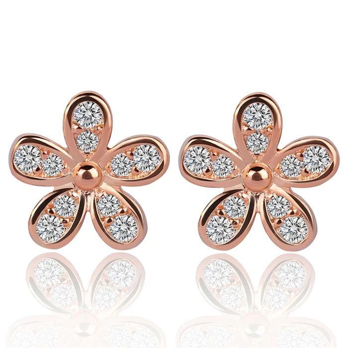 Серьги гвоздики в виде цветка ромашки снежинки и радужного сердца с прозрачными