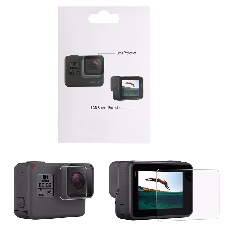 Закаленное стекло пленка ЖК-экран HD протектор Пылезащитная пленка для GoPro HERO 7 6 5 Аксессуары для экшн-камеры