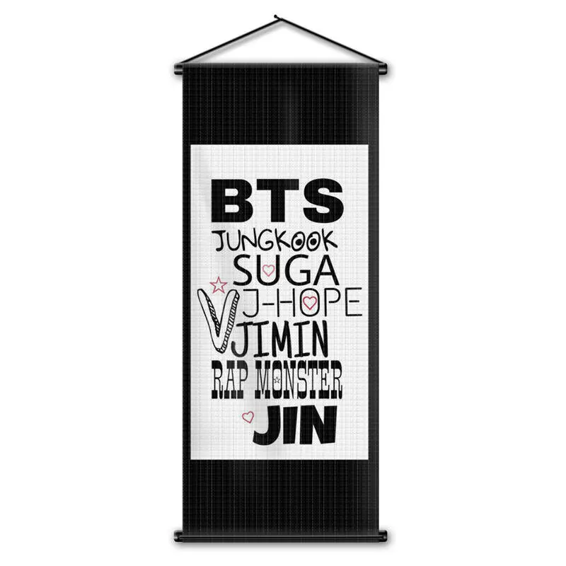 BTS вентиляторы джимин СУГА дизайн флаг домашний декор цифровой печати музыка Группа стены прокрутки полиэстеровый баннер 45x110 см