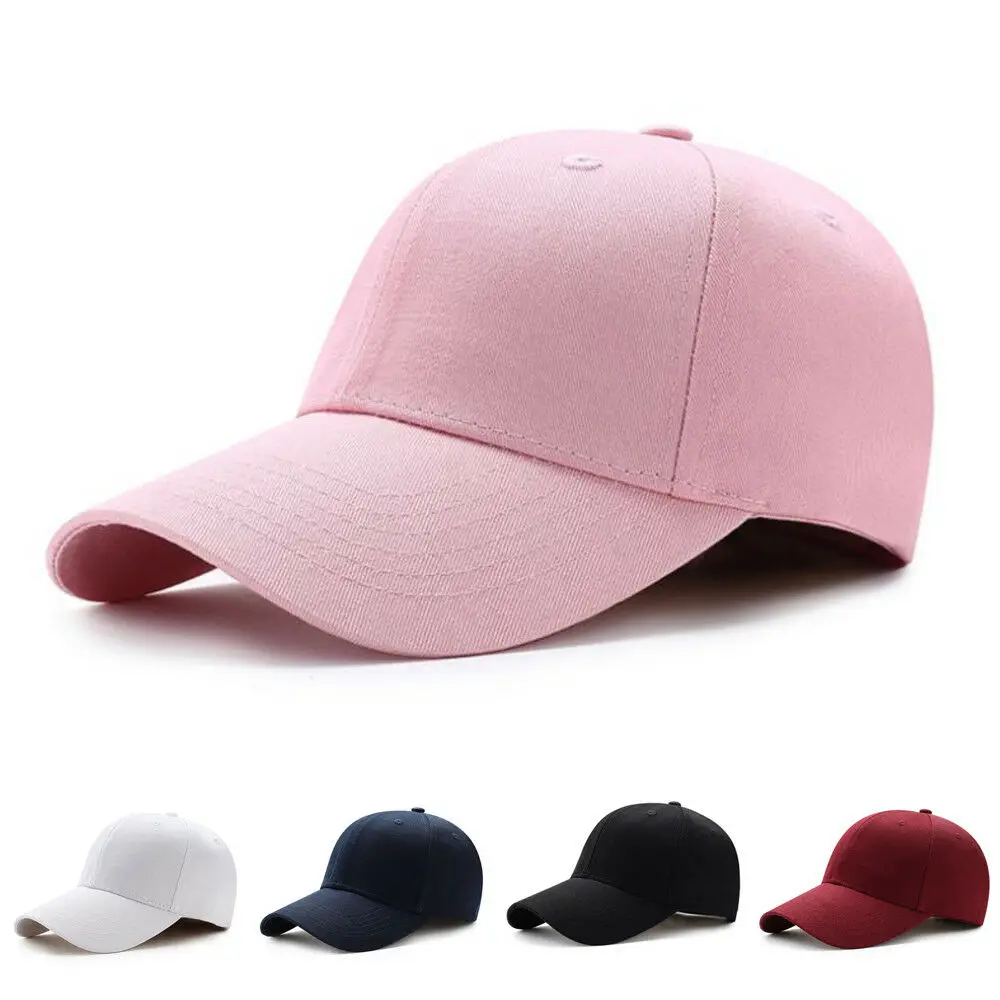 Модные мужские и женские спортивные бейсболки без рисунка однотонные