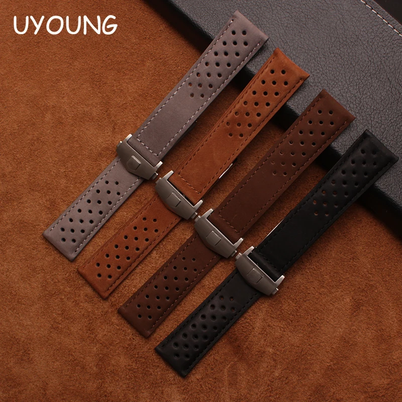 Качественный ремешок для часов из натуральной кожи 22 мм новый узор потертый