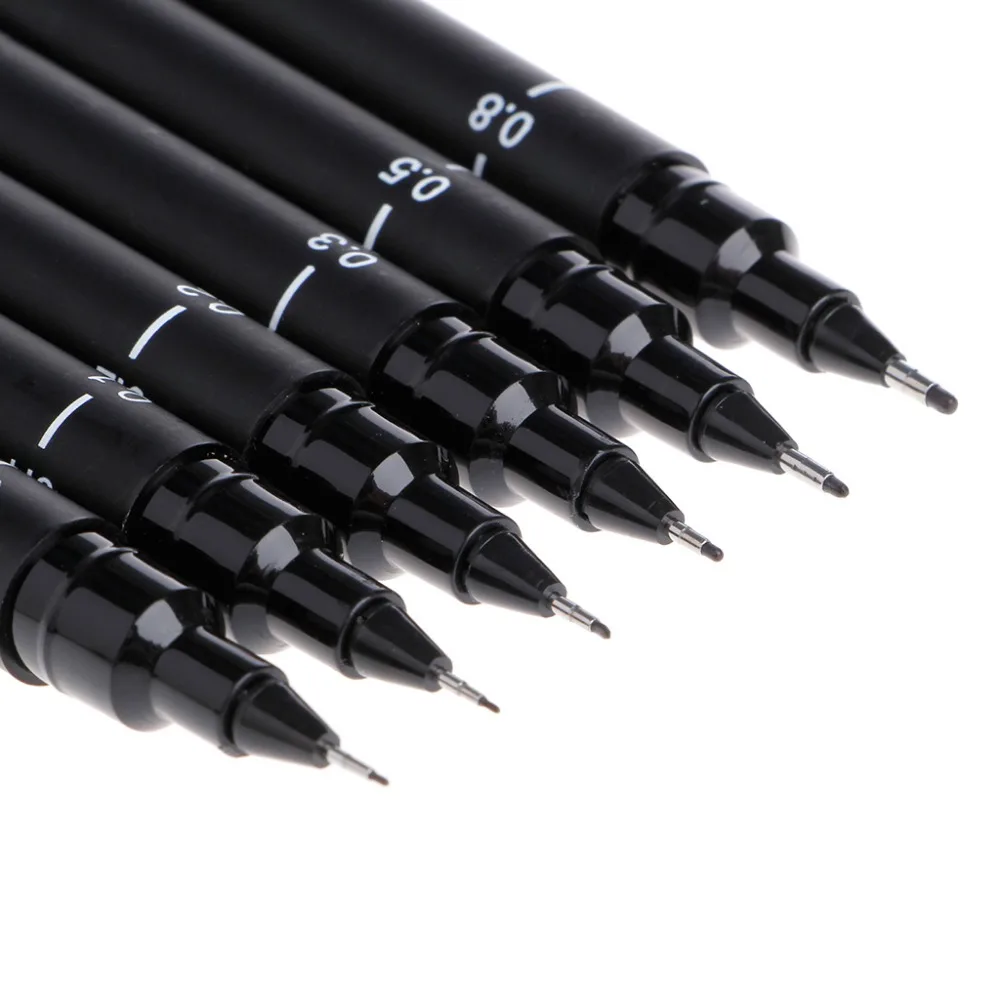 6PCS New Portable Drawing Ultra Fine Line Pen Good Chemical Resistant High Quality Art Markers Hot Sale | Канцтовары для офиса и
