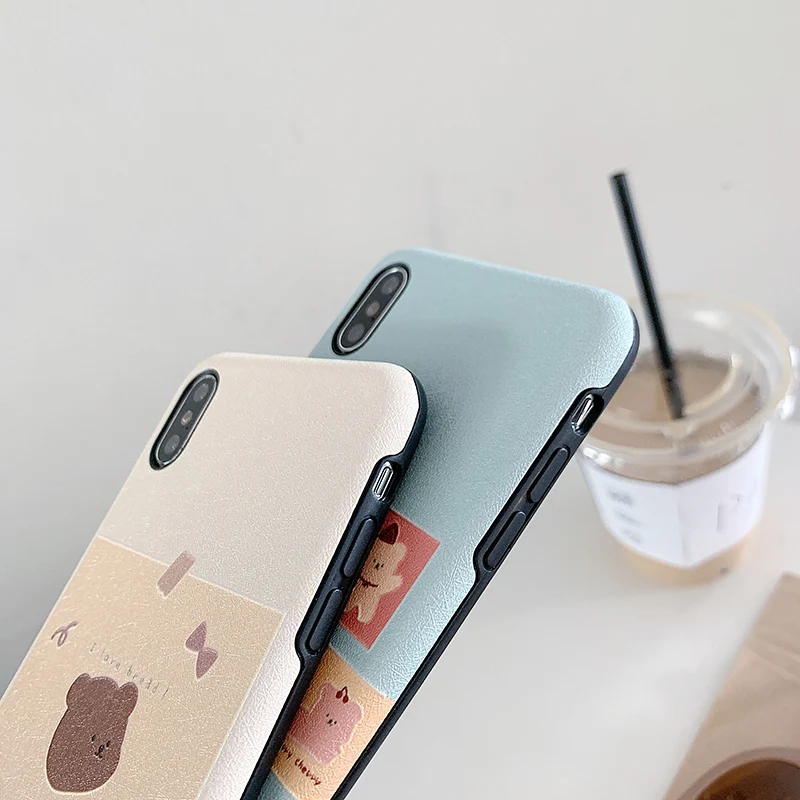 Чехол для телефона с шелковой текстурой s для huawei P20 P30 Mate20 Pro Lite милый матовый чехол с синим медведем для Honor 10 8X Nova 3 4 3e 4e