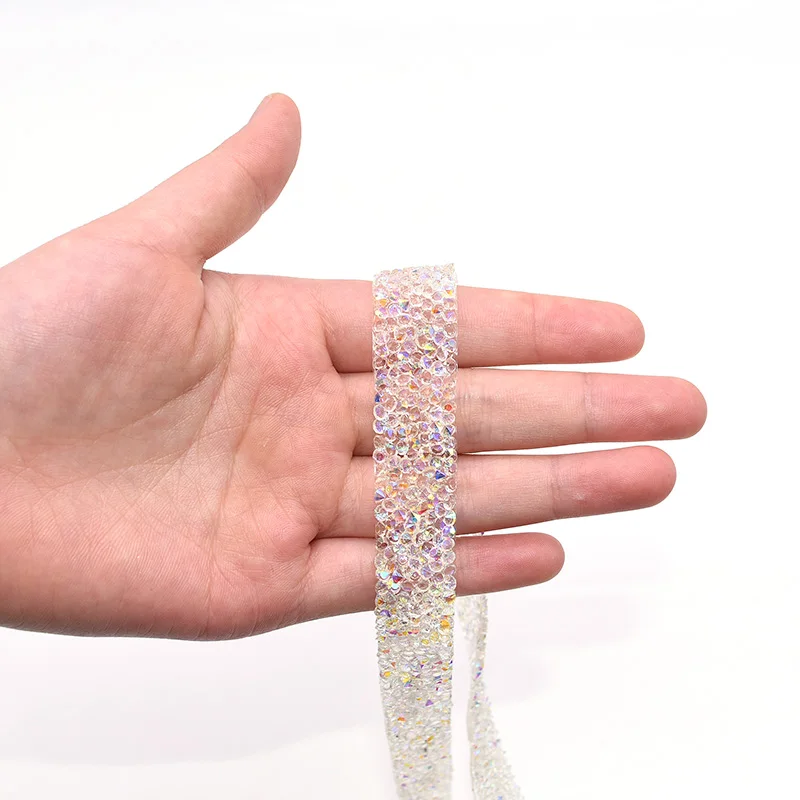 B02 1.5cm x 1yard 1 ярд кристалл швейная кружевная отделка Лента Горячая фиксация Стразы Лента железная аппликация для свадебного украшения вечерние платья DIY Craft 8 - Цвет: B02 1.5cm x 1yard