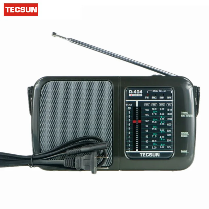 Tecsun R-404 R404 высокая чувствительность FM радио mw и sw приемник ЧМ-WM SW1 SW2 со встроенным Динамик Портативный радио