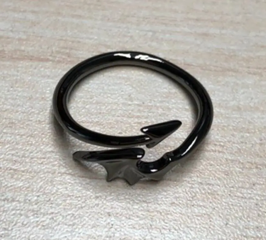Personality Simple Men's Stainless Steel Devil's Wing Ring Fashion Couple Titanium Adjustable Jewelry | Украшения и
