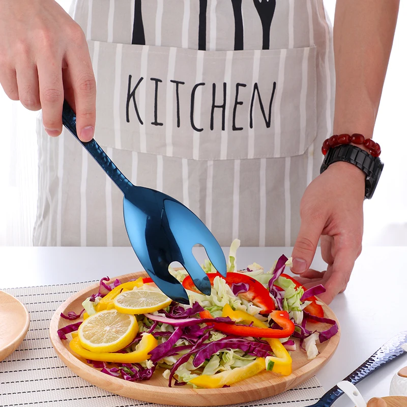 Large Salad Dinner Serving Spoons Kitchen Stainless Steel Sp