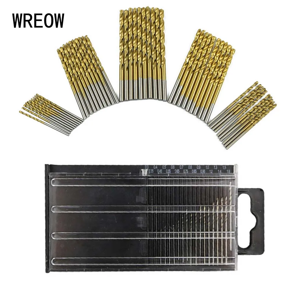 

20pcs/50pcs Mini Drill Bit Set HSS Titanium Metal Twist Drill Bit Tools Kit Combination For Plastics Perspex Woodworking