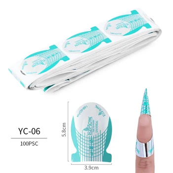 YC-06 Мода 100 шт./лот красочная форма для ногтей с пчелиной формы бабочек для акрилового дизайна ногтей, поднос для бумаги, инструменты для маникюра и салона - Цвет: YC-06