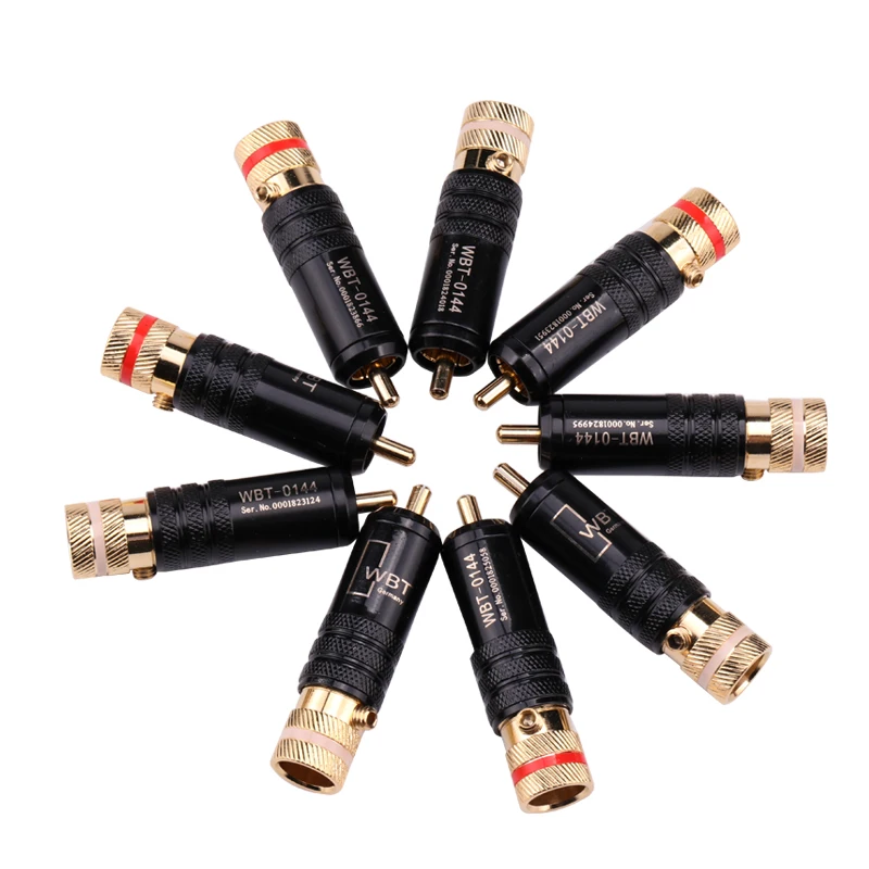 Sindax WBT 0144 штекер для сигнальной линии RCA переходник lotus head Медный позолоченный