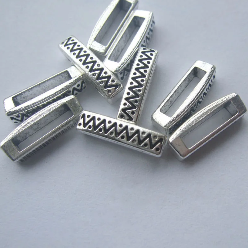 30 шт античное серебро Цвет 10x2 мм волнистые слайдер Распорки шариков для 10 плоские