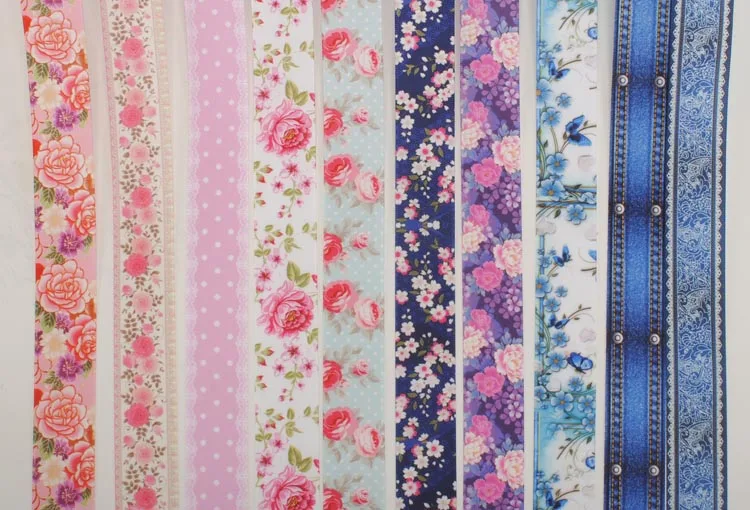 NEW sales 50yards beautiful flowers bows and ribbons printed satin ribbon free shipping | Дом и сад