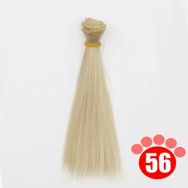 colour 56 Msiredoll bjd парик 15*100 см или 20*100 см или 25*100 см волосы куклы для 1/3 1/4 1/6 кукла с прямыми волосами bjd парик diy - Цвет: colour 56