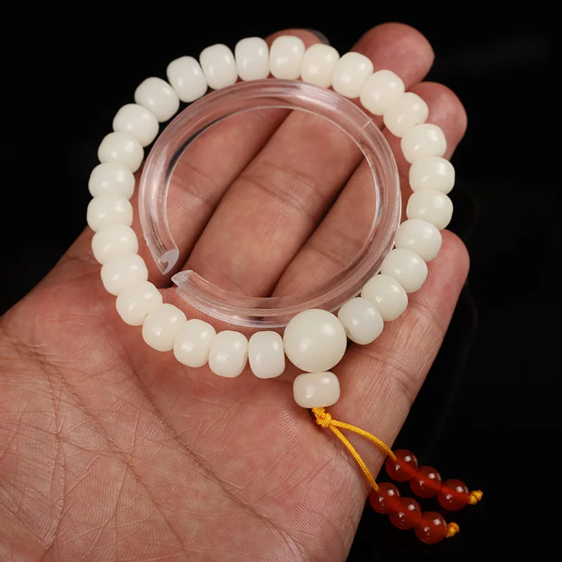 Белые браслеты из плодовых косточек Bodhi ожерелье с подвеской в виде гайки Tagua