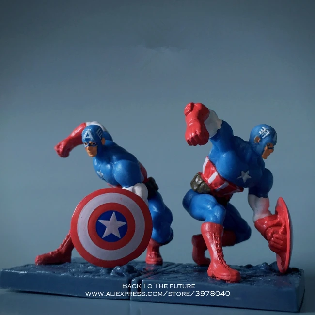 Disney Marvel Мстители Капитан Америка 6 см фигурка аниме мини украшение Коллекция ПВХ