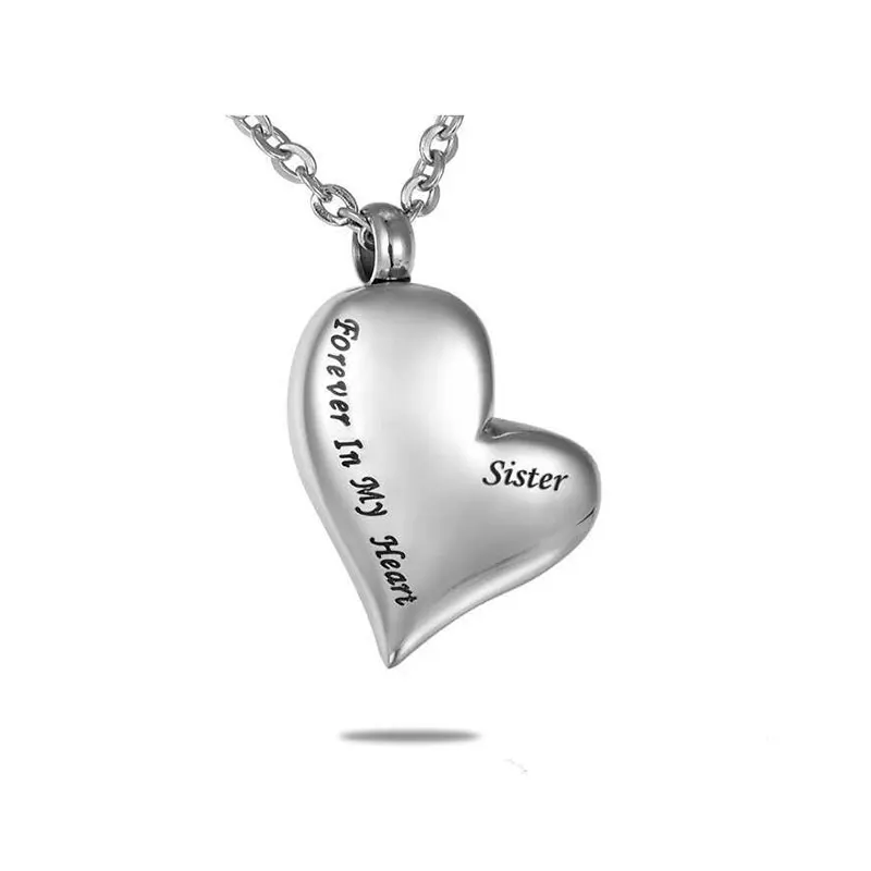 Ожерелье в форме сердца из нержавеющей стали мемориальное ожерелье с