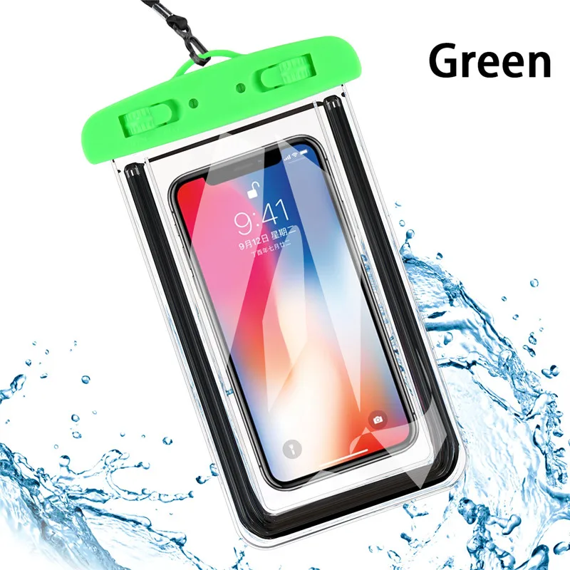Green USLION Универсальный Водонепроницаемый Чехол для iPhone 11 Pro Max XS MAX X XR 8 7 6 Plus Чехол Пакет сумка Чехлы для samsung huawei Xiaomi - Цвет: Green