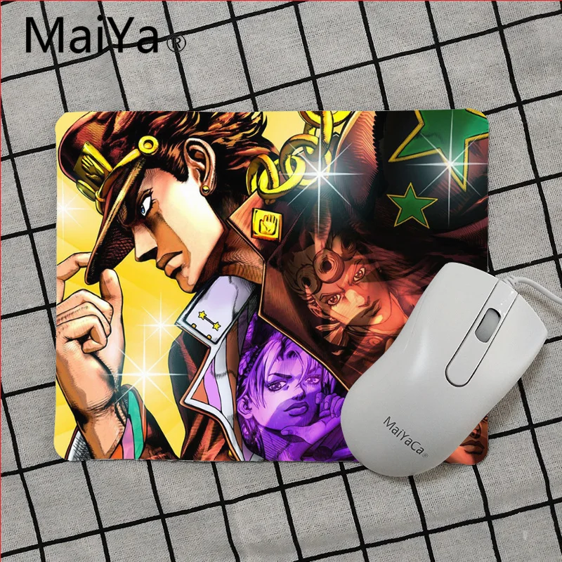 Maiya высокое качество JoJo's невероятное приключение Kujo Jotaro коврик для мышки в стиле аниме Гладкий блокнот настольные компьютеры мате игровой коврик для мыши - Цвет: No Lock Edge18x22cm