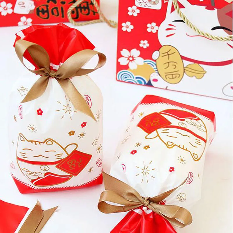 Пакет конфет Happy Fortune Cat 500 шт. 23*15*6 см пластиковые подарочные пакеты для печенья