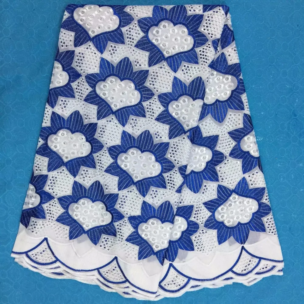 Big African Swiss Voile Lace High Quality Eyelet Cotton Material Latest Fabric With Stones | Дом и сад