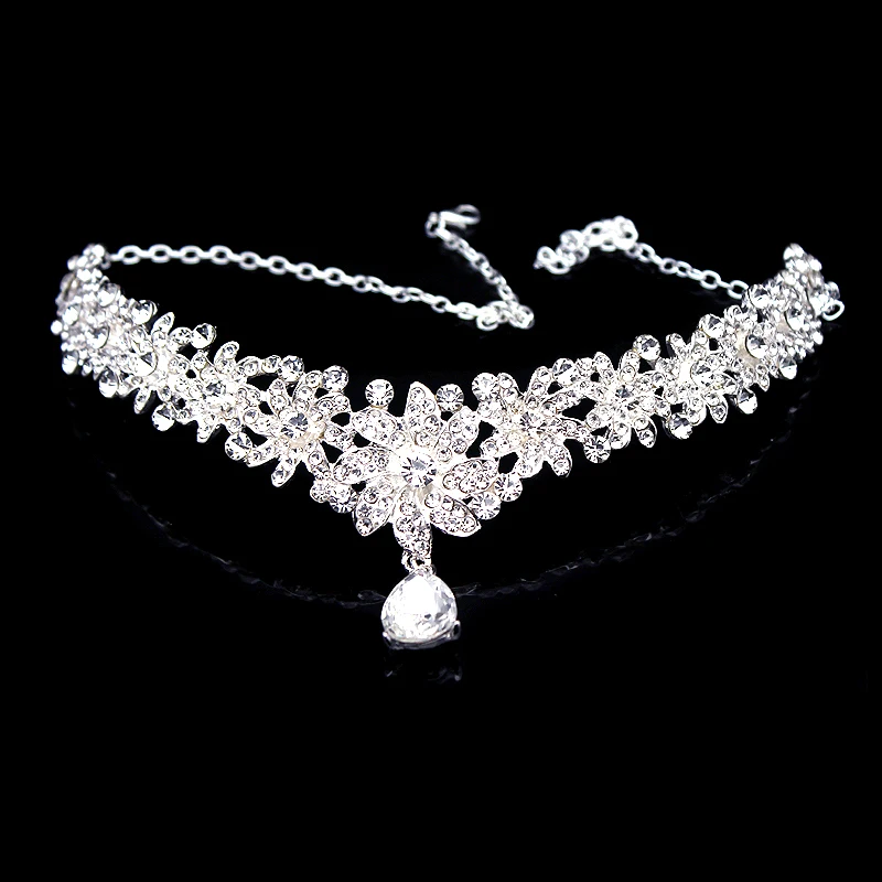 Модные свадебные аксессуары для волос в Корейском стиле, украшение для волос со стразами в форме капли, женский свадебный головной убор на лоб