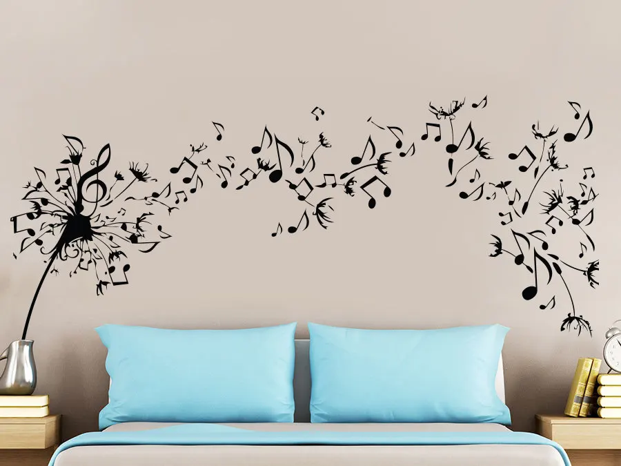 

Beautiful Musical Quotes Flying Pattern Wall Stickers Home Livingroom Fashion Style Modern Vinyl Music Wall Murals WM-059