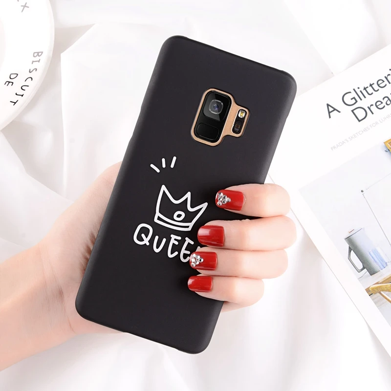 Lovebay жесткие чехлы для пар, чехол для samsung Galaxy S7 Edge S8 S9 Plus Note 8 9 Love Heart стильная модная простая задняя крышка - Цвет: 2401 Black