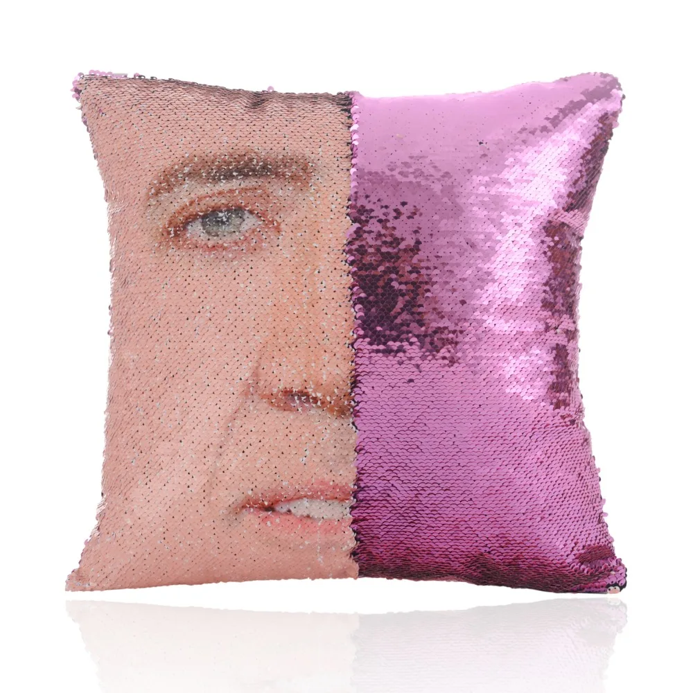Магический чехол для подушки Nicolas Cage с блестками, супер Сияющий двусторонний чехол для подушки, меняющий цвет, 40x40 см, украшение для дома и автомобиля