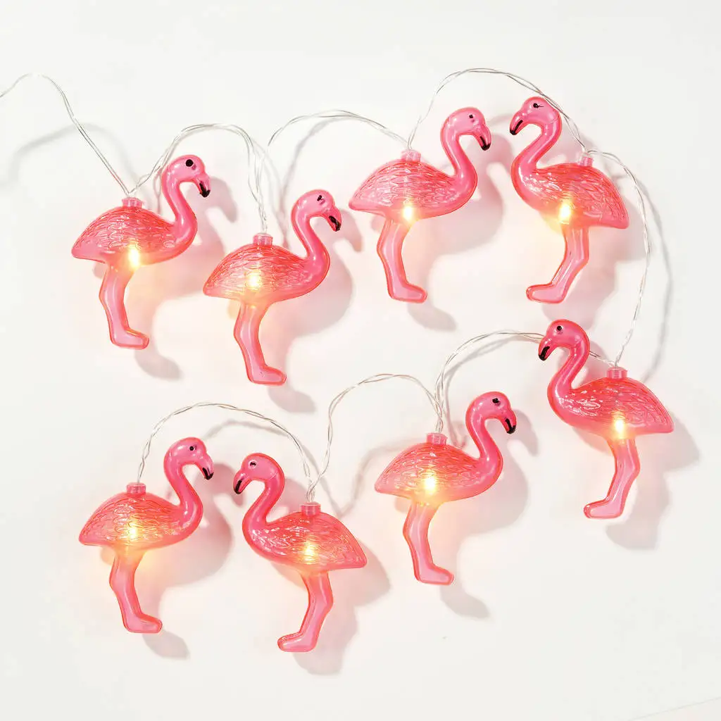 10LED Феерические огни Фламинго Декоративная светодиодная ночная лампа для девичьей комнаты, дома, внутри и снаружи, на вечеринках и на патио Decoration on