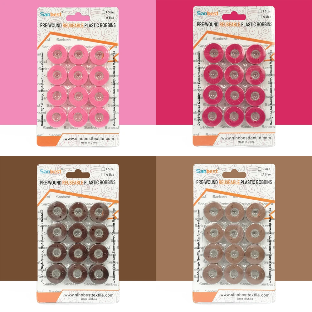 Sanbest многоцветные предварительно обмотанные шпульки для вышивания нитей машины