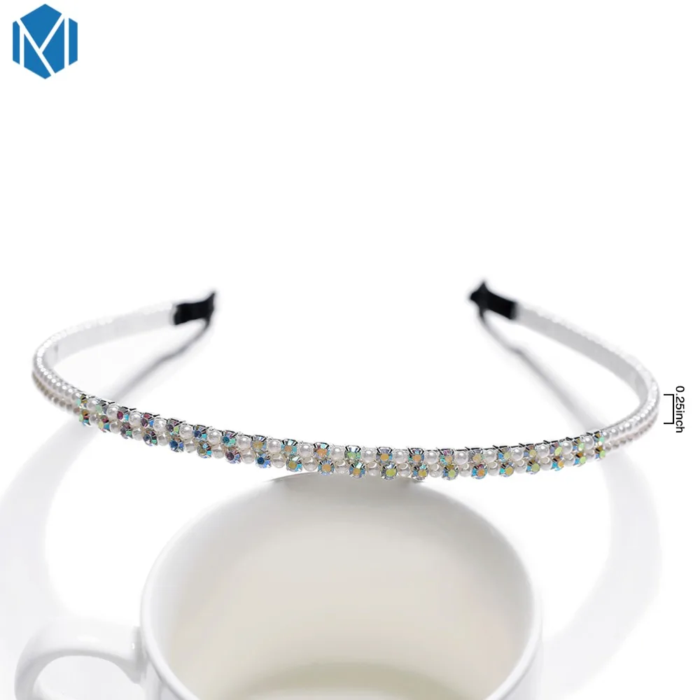 M MISM New Women Girls Korean Fashion Crystal Hair Bands Hoop Bezel Headband Flower Shining Elegant Rhinestone Hair Accessories