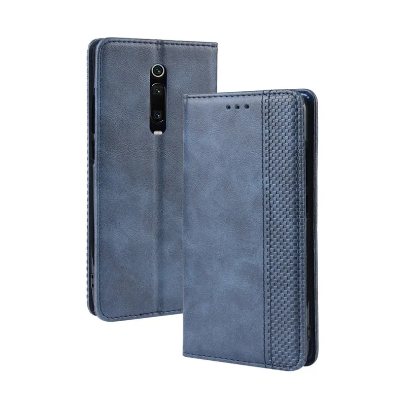 Navy Роскошный кожаный чехол-книжка для Xiaomi mi 9T Pro, чехлы для телефонов Xio mi 9T mi 9T без магнитов - Цвет: Navy