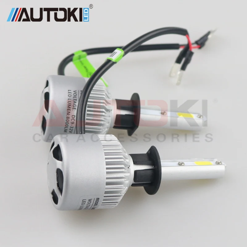 Autoki s2 H1 H3 H7 H4 H11 9005 9006 9007 светодиодный фонарь для фар 72 Вт 8000LM Авто налобный все в